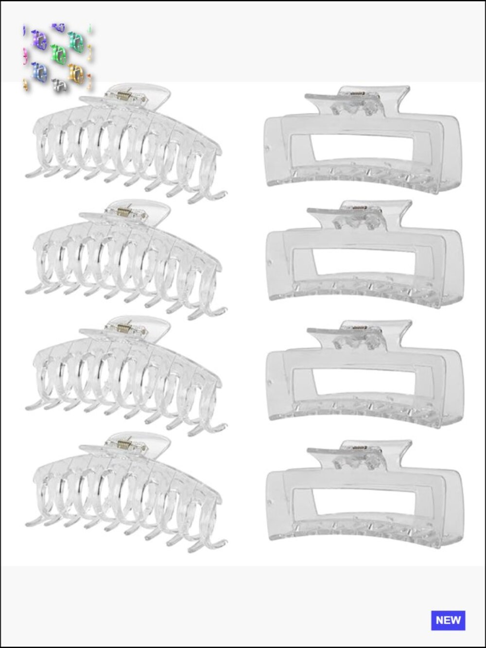 8 Pack Large Matte Banana Claw Clips for Women Strong Hold Hair Accessories